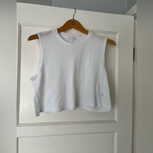 Beyond yoga cropped waffle tee size small